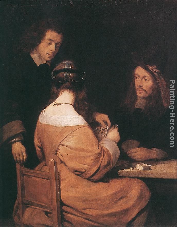 Card-Players painting - Gerard ter Borch Card-Players art painting